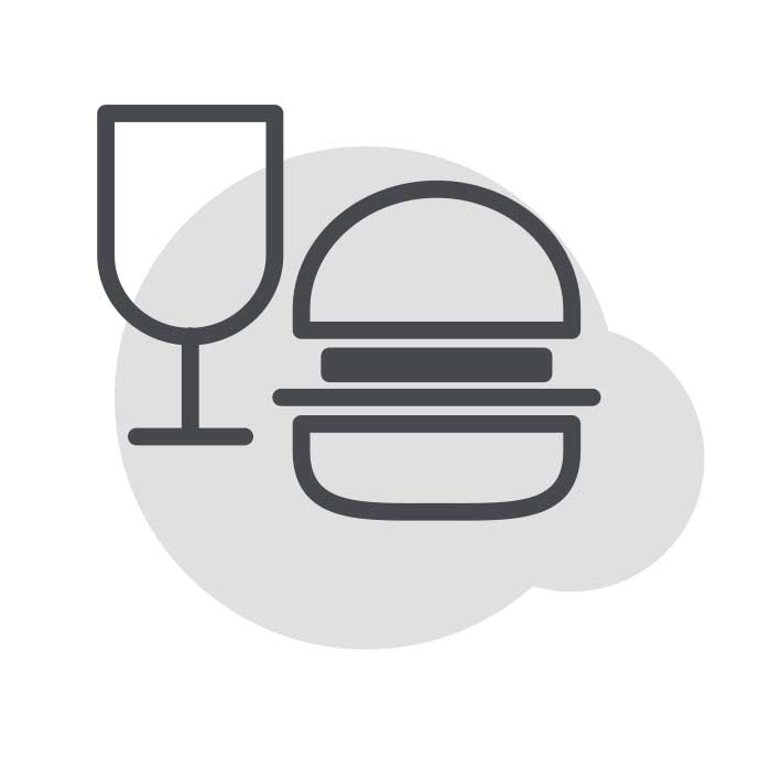 Icon Glas und Burger